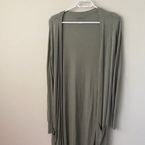 Joseph A Olive Green Open Cardigan